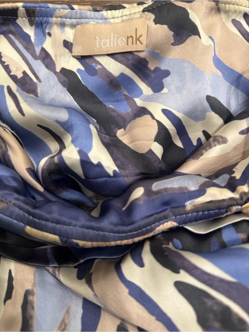 Blue Abstract Halter Ruffle Mini Dress - Picture 3 of 6